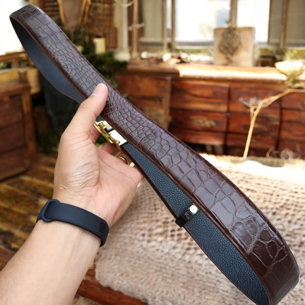 Thắt Lưng Nam Da Da Bụng Cá Sấu Rất Mềm Và Đẹp - Dễ Sử Dụng