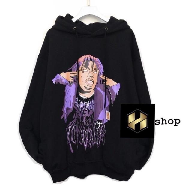 Áo hoodie form rộng unisex nam nữ người tím có bigsize vải nỉ bông ngoại dày mịn