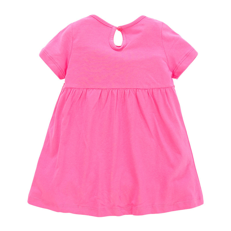 Váy hè cho bé gái hồng bèo ngực thêu thỏ cực xinh cotton cao cấp mẫu hè 2021 Size 2-7T