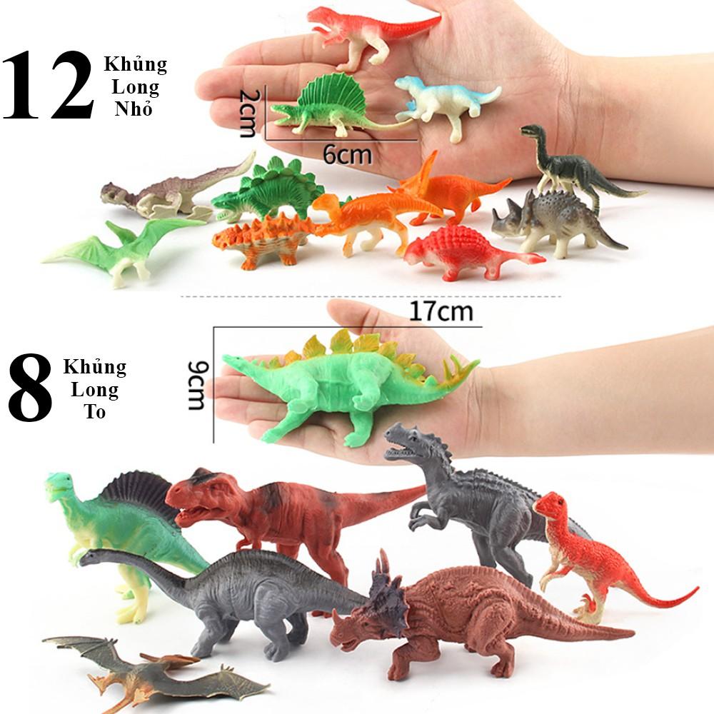 Bộ 20 đồ chơi hình khủng long Vacimall Dinosaur World Jurrassic 617 tiền sử  cho bé