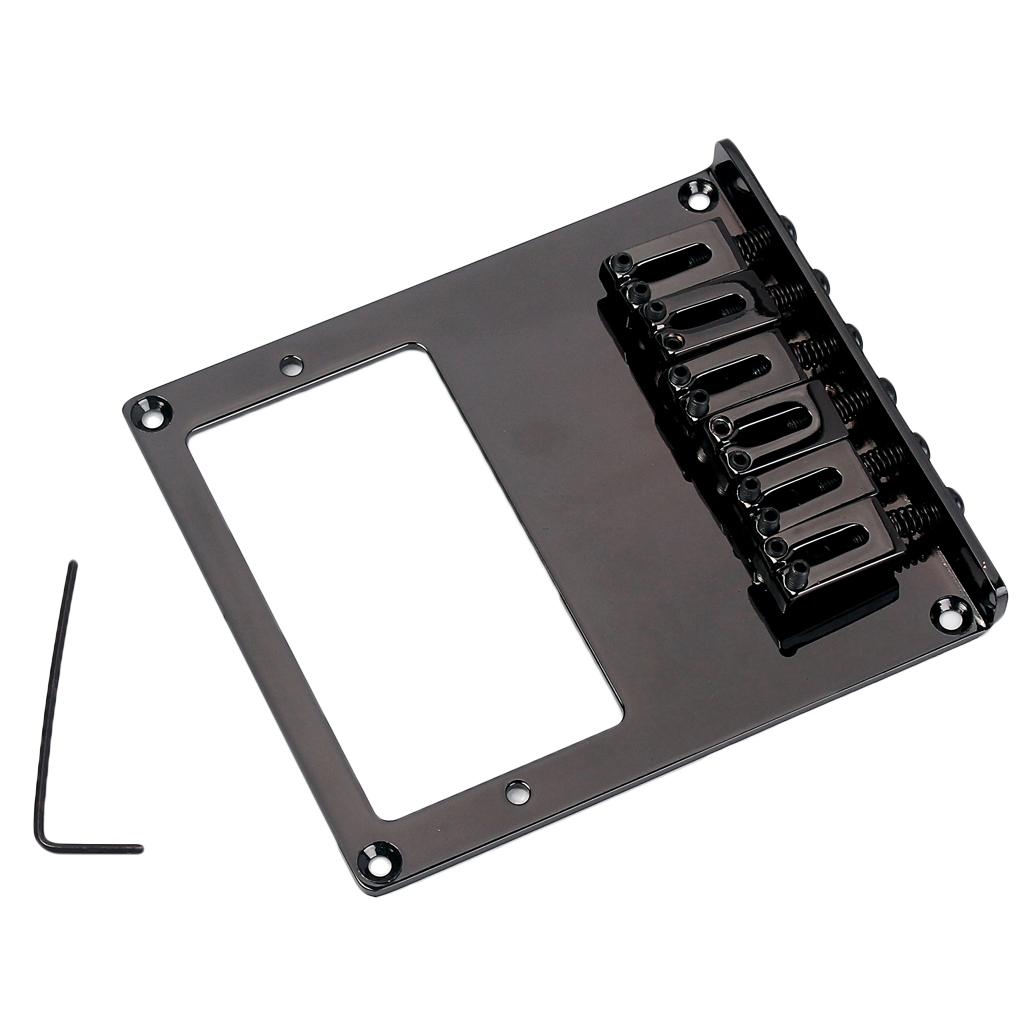 Electric Guitar Bridge 6 Square Saddle for TL Guitar Humbucker Black Durable
