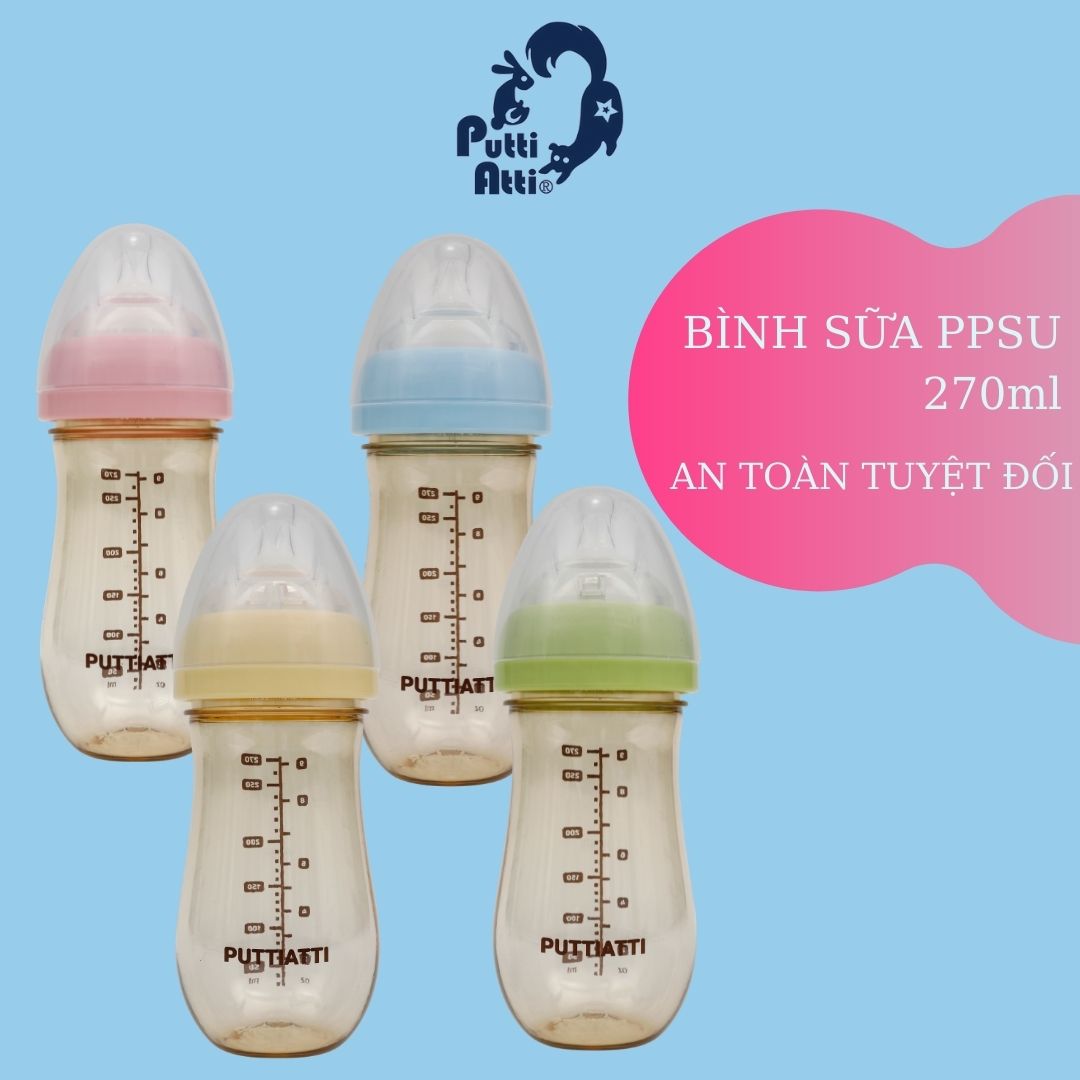 Bình sữa PPSU Putti Atti Hàn Quốc cao cấp cho bé yêu - 200ml/270ml [ TẶNG CỐC TẬP UỐNG ]