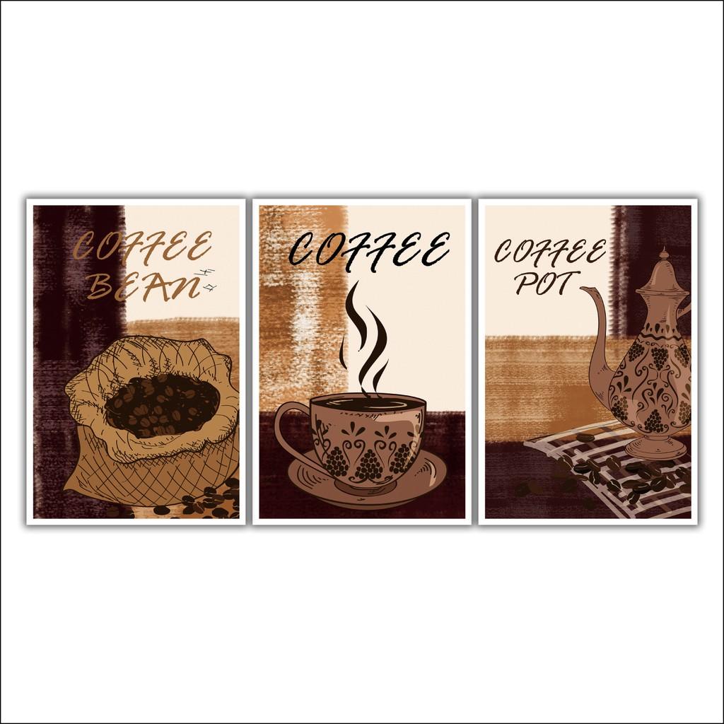 Tranh ghép hiện đại treo tường quán cà phê POST3-22