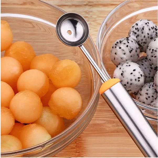 Combo 2 Muỗng 2 Đầu Inox Làm Bingsu Múc Kem Trái Cây Chuyên Dùng