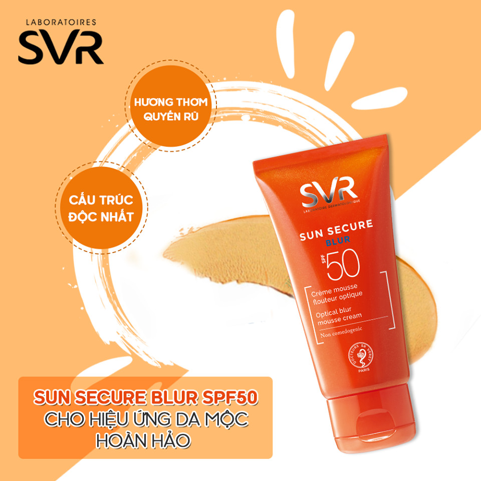 Kem chống nắng SPF50 SVR sun secure blur 50ml TẶNG mặt nạ Sexylook