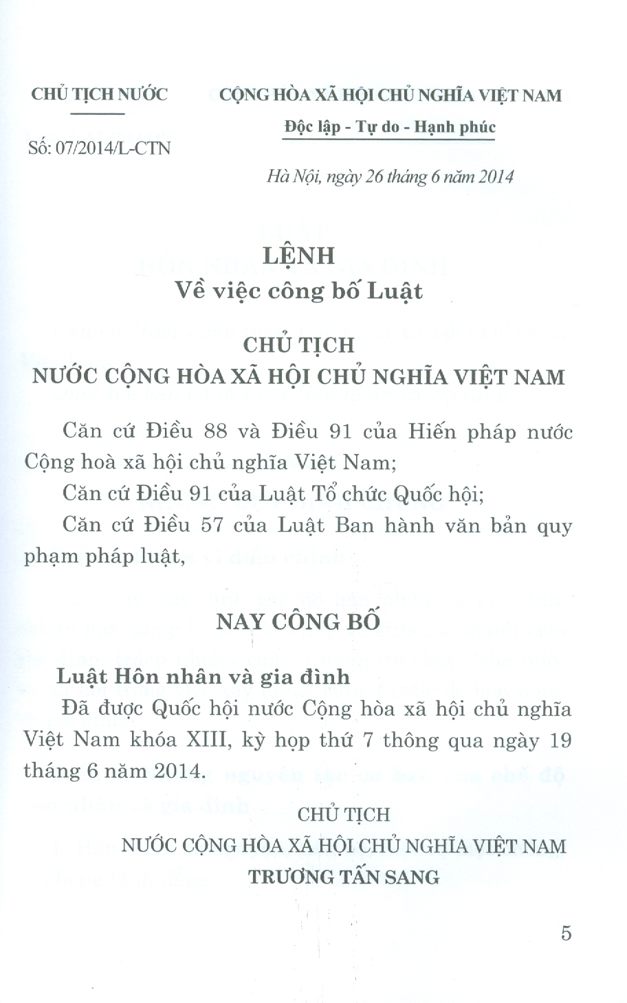 Luật Hôn Nhân Và Gia Đình (Hiện Hành) (Bản in 2023)