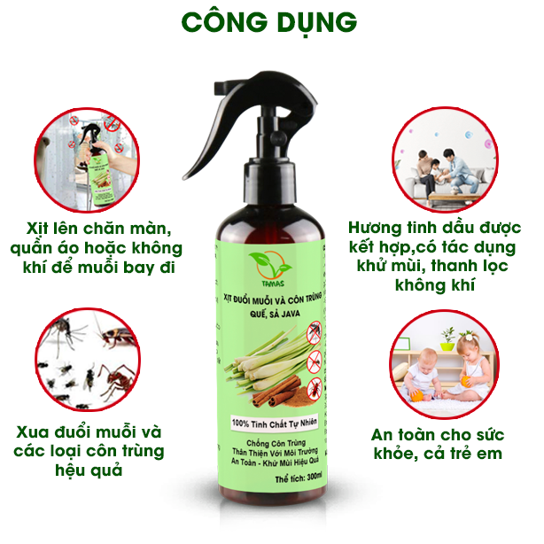 Bộ 2 chai xịt phòng thơm lâu chai 300ml, thành phần tự nhiên an toàn, giúp khử mùi, đuổi côn trùng, thư giãn, ngủ ngon