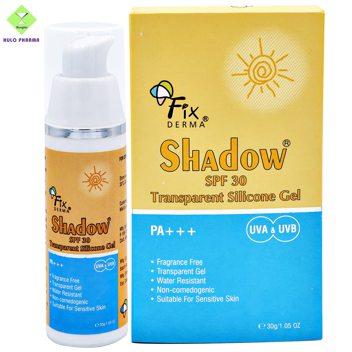 Gel Chống Nắng Trong Suốt, Không Hương Liệu, Phù Hợp Da Nhạy Cảm Fixderma Shadow SPF 30 Transparent Silicone Gel - 30g