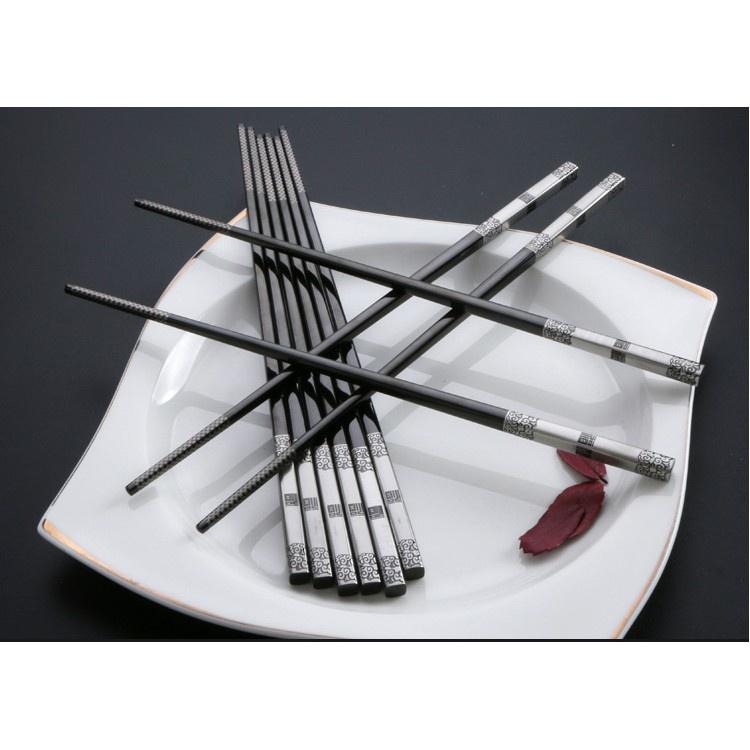 Set 10 đôi đũa inox 304 mạ titan giúp chống trơn chống nóng