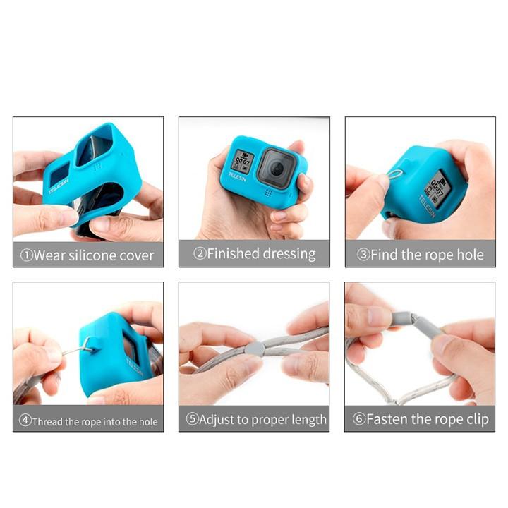 ỐP SILICONE BẢO VỆ GOPRO 8 TELESIN - HÀNG NHẬP KHẨU