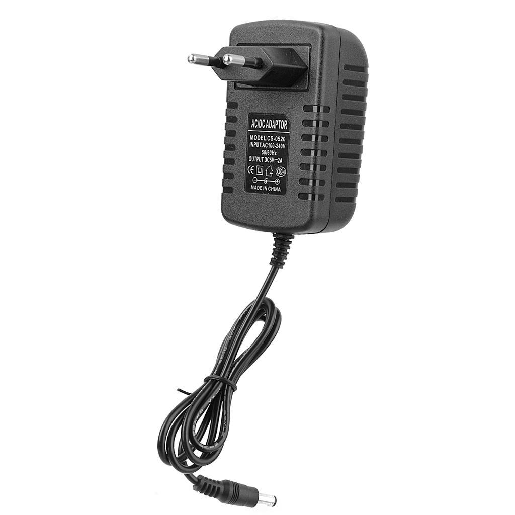 EU Plug AC 100-240V to DC 5V 2A Power Supply Charger Converter Adapter 5.5mm