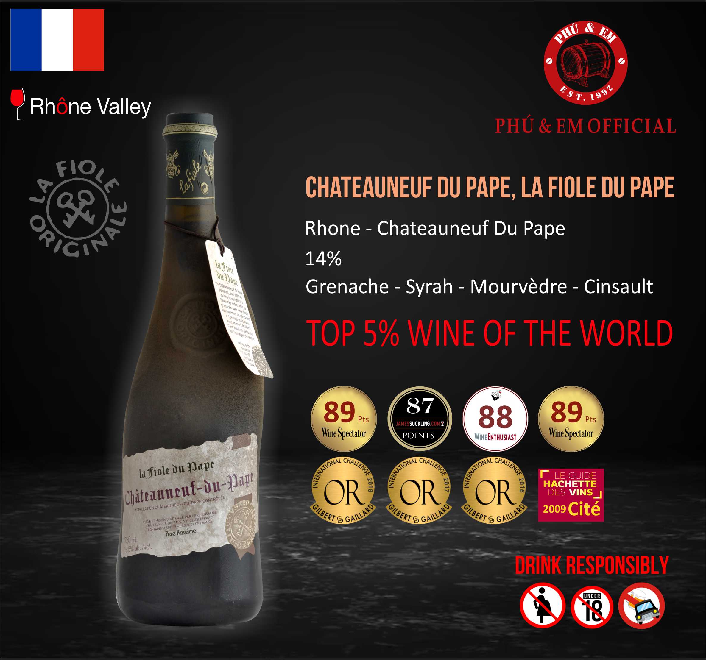 Rượu Vang Đỏ Pháp La Fiole du Pape 1.5L