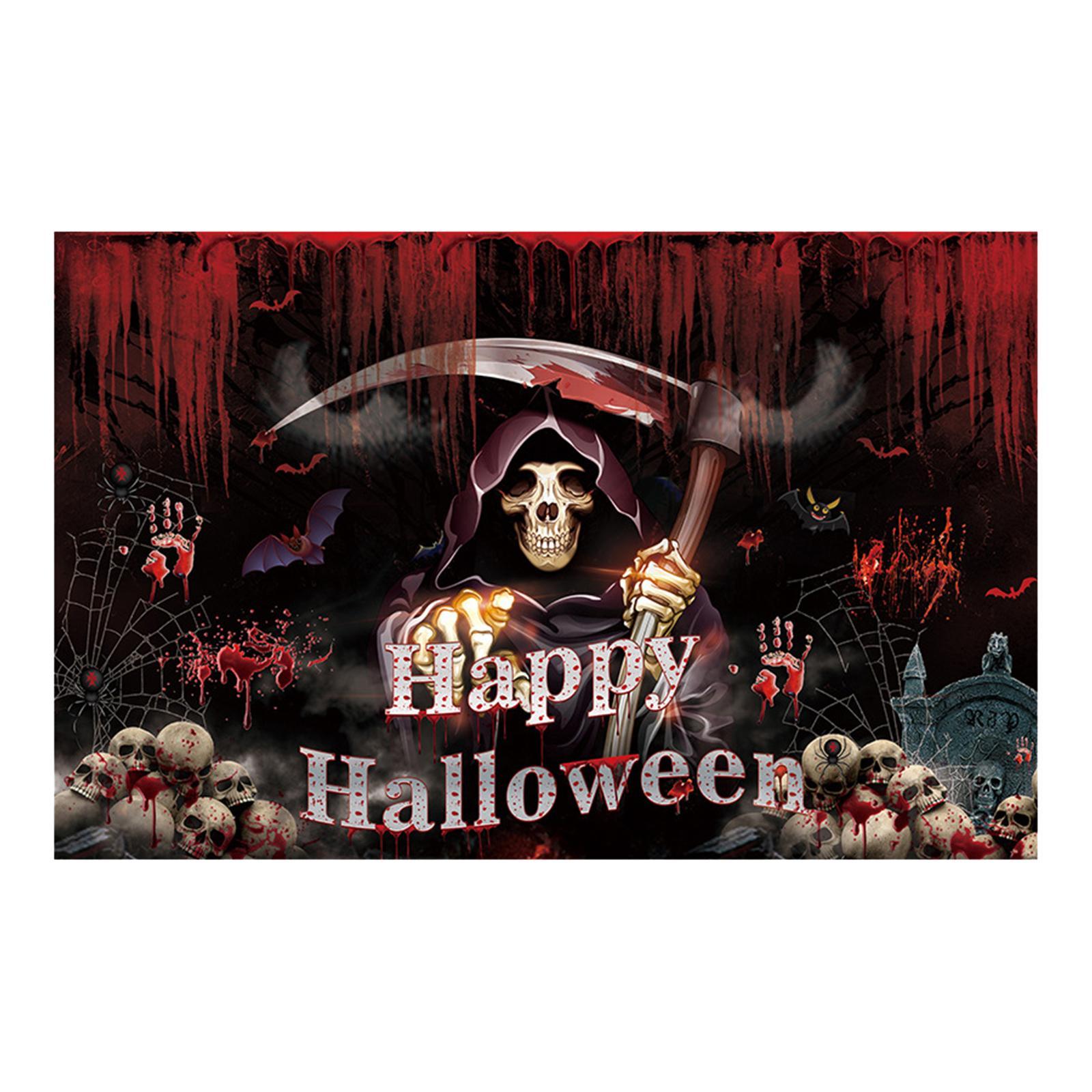 Halloween Party Backdrop Portable Halloween Banner for Festival Kitchen Wall