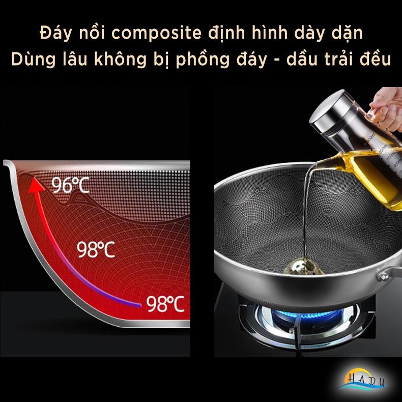 Chảo Chống Dính Bếp Từ Sâu Lòng Có Nắp Đậy Size 30cm 32cm Inox 316 Cao Cấp Đạt Chất Lượng Đức SSGP