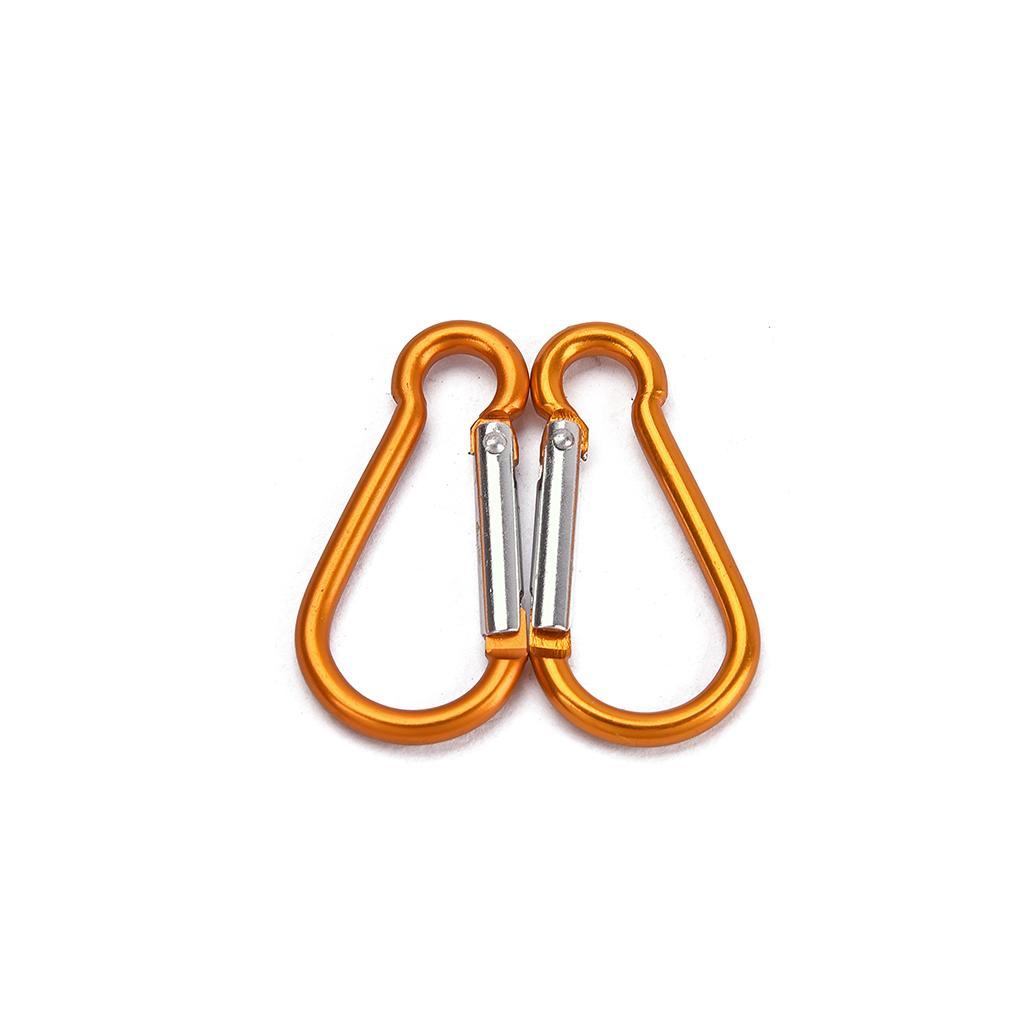 5 Pieces Aluminum D Shape Buckle Carabiner Key Chain Clip Hook for Home Hiking Camping