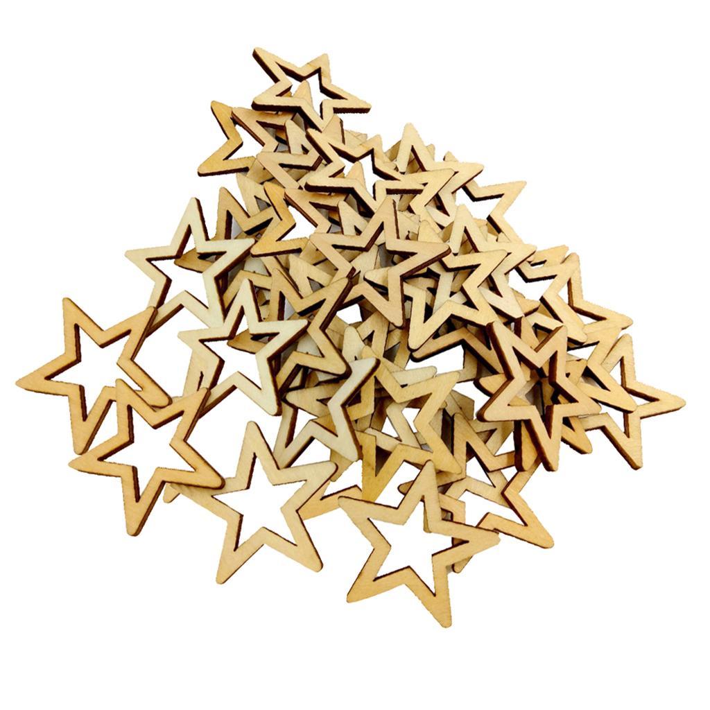 150 Pieces Unfinished Hollow Star Shape