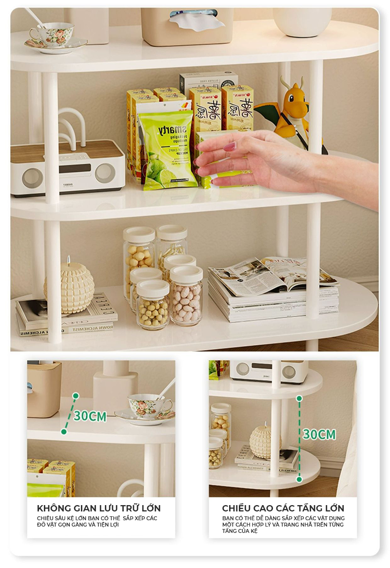 Kệ 3 tầng decor phong cách minimalism thương hiệu IGA - GM163