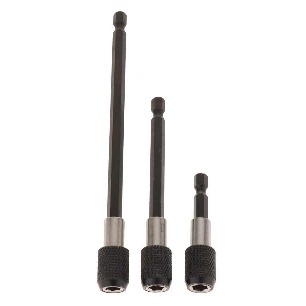3Pcs 1/4 Screwdriver Extension Quick Release Hex Shank Holder Drill Bits