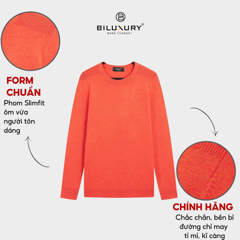 Áo len cổ lọ Biluxury  phom slimfit ôm vừa người tôn dáng cổ tròn basic khỏe khoắn 5ALRB001CAM