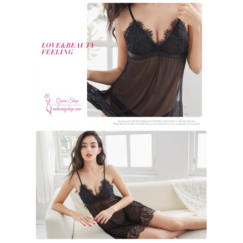 Váy ngủ sexy V330, đầm ngủ gợi cảm mong manh