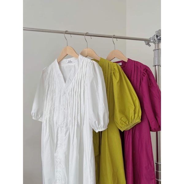VÁY THÔ XẾP LI NGỰC TAY BỒNG FORM RỘNG “NANA DRESS