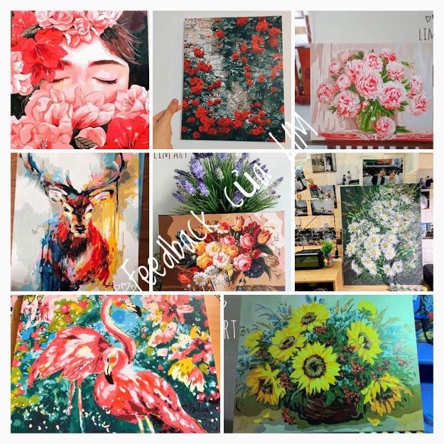 Tranh số hoá có khung Noel size 20x20 - Tranh tô màu cho bé