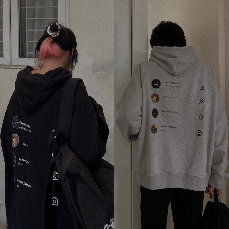 Áo Khoác Hoodie SADTAGRAM BLACK & GREY