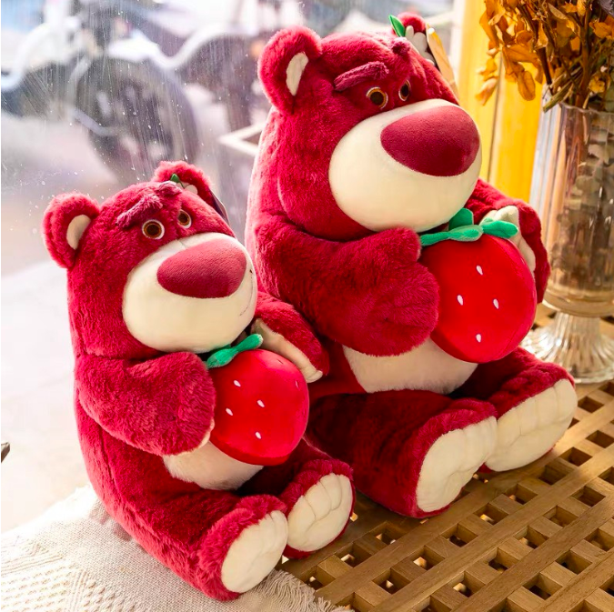 Thú nhồi bông gấu Lotso ôm trái dâu dễ thương - Size từ 40 đến 90cm - Quà tặng gấu bông gấu dâu êm mịn
