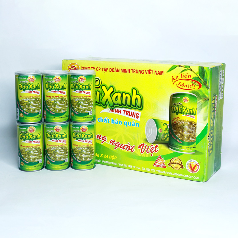 Cháo đậu xanh Minh Trung 365g (thùng 24 lon - Cháo Đậu Xanh 24)