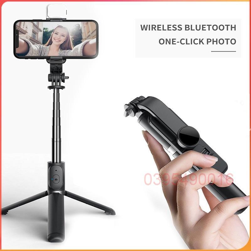 Gậy chụp ảnh tự sướng Selfie Bluetooth Q02S có đèn LED trợ sáng chân đế Tripod