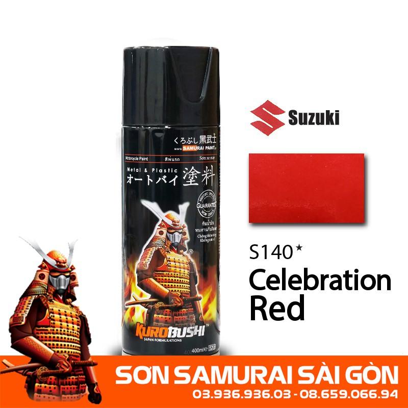 Sơn SAMURAI KUROBUSHI S140* MÀU ĐỎ chính hãng dành cho xe máy