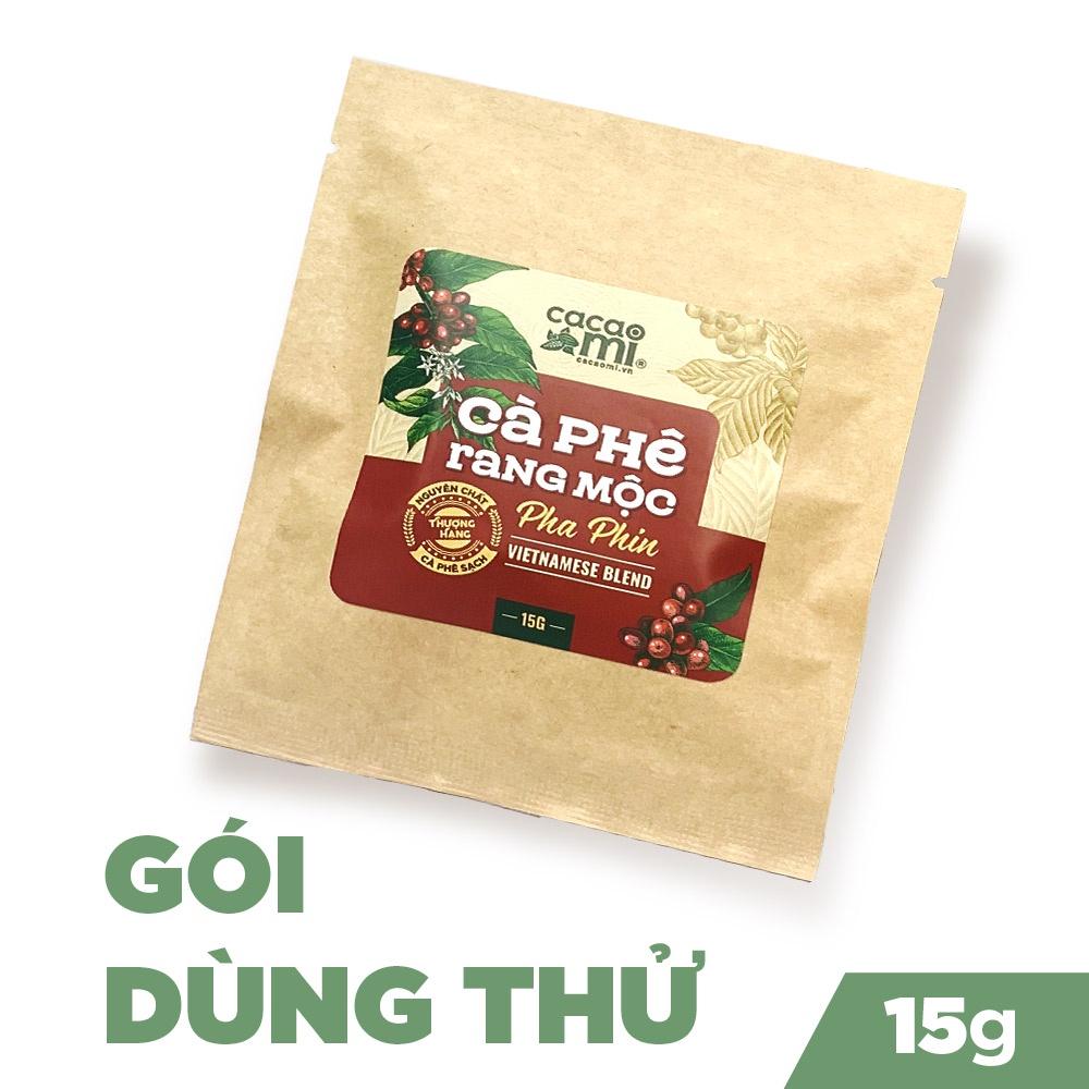 Cà phê nguyên chất rang mộc Blend Robusta và Arabica đậm đà thơm cafe pha phin ngon Cacao Mi 15g-250g