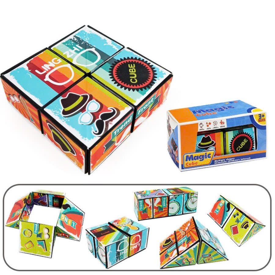 Đồ Chơi Trí Tuệ Khối Rubik Biến Hình Biến Thể Phát Triển Trí Não Cho Bé Rèn Luyện Trí Nhớ Có Nam Châm Đồ Chơi Khối Lập Phương Ma Thuật Thần Kỳ Magic Cube Rubik 3D Gia Đình
