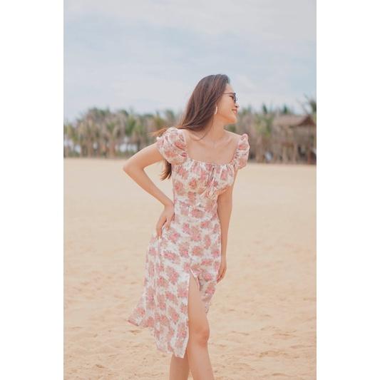 Đầm hoa dài qua gối Rosie dress