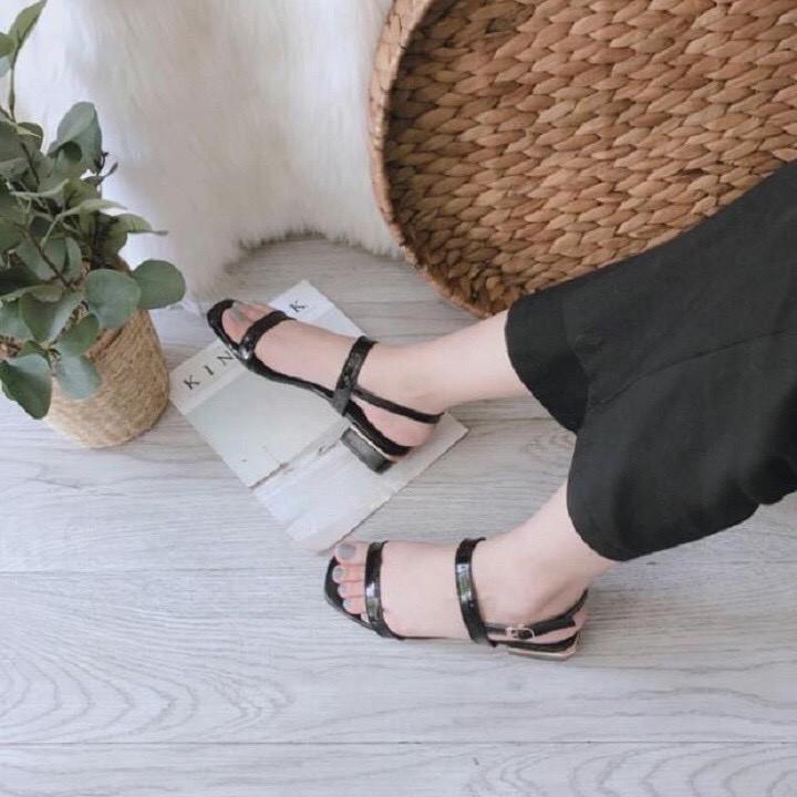 Dép nữ-ms01 Sandal 2 quai dây mảnh gót đẹp đế 2 cm