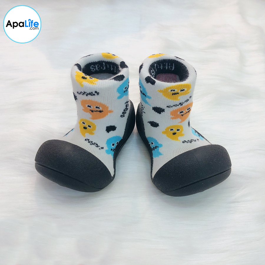 Attipas Halloween - White/ AT010 - Giày tập đi cho bé trai /bé gái từ 3 - 24 tháng nhập Hàn Quốc: đế mềm, êm chân &amp; chống trượt