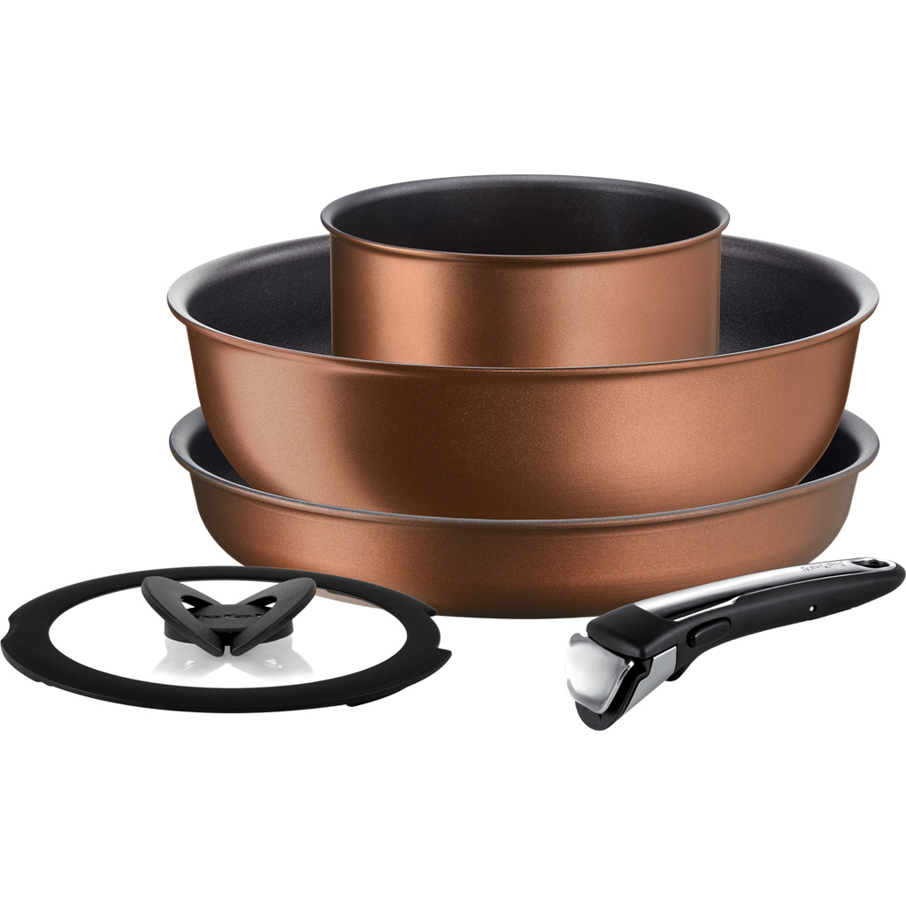 Bộ nồi chảo cán rời 5 món Tefal Ingenio Resource L6759522 - Lớp phủ Titanium Pro 2X - Độ bền lên tới 8 năm - Hàng chính hãng