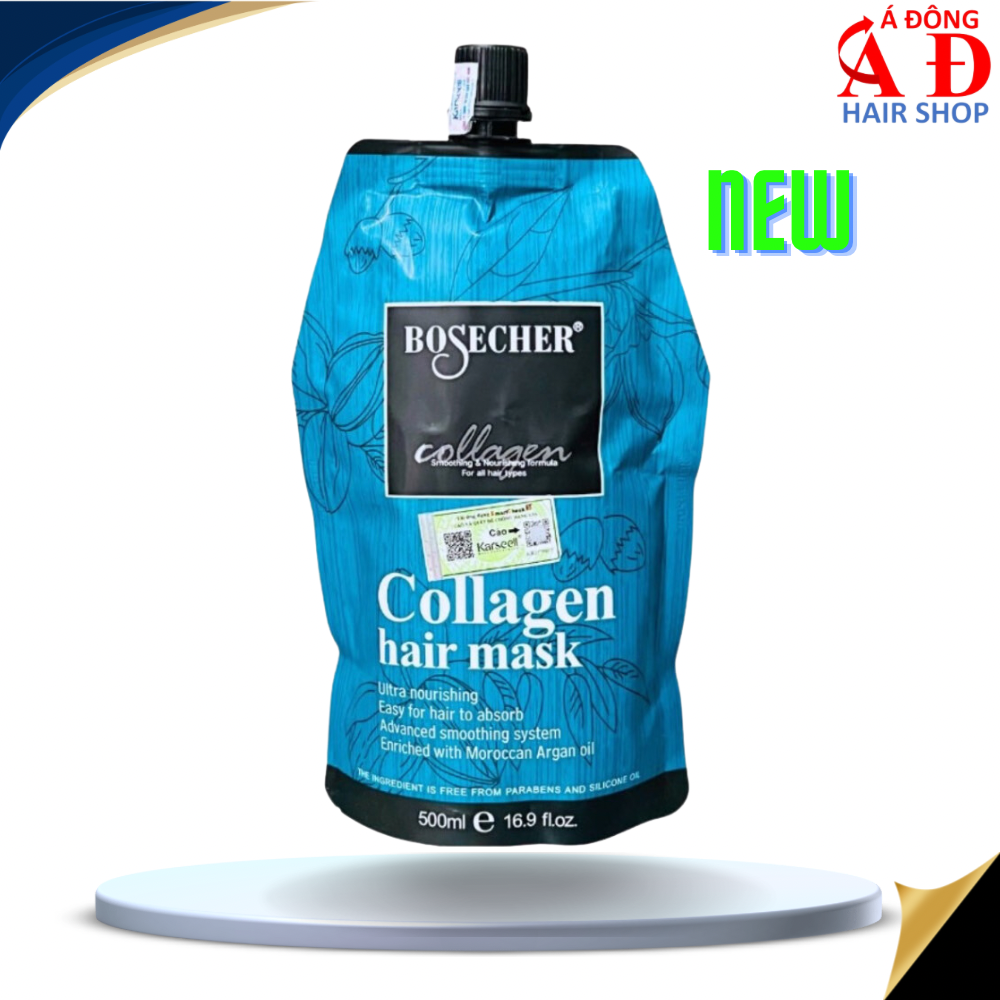 Dầu hấp ủ tóc Collagen BOSECHER Bamboo Charcoal Treatment (Phủ lụa siêu mượt) 500ml