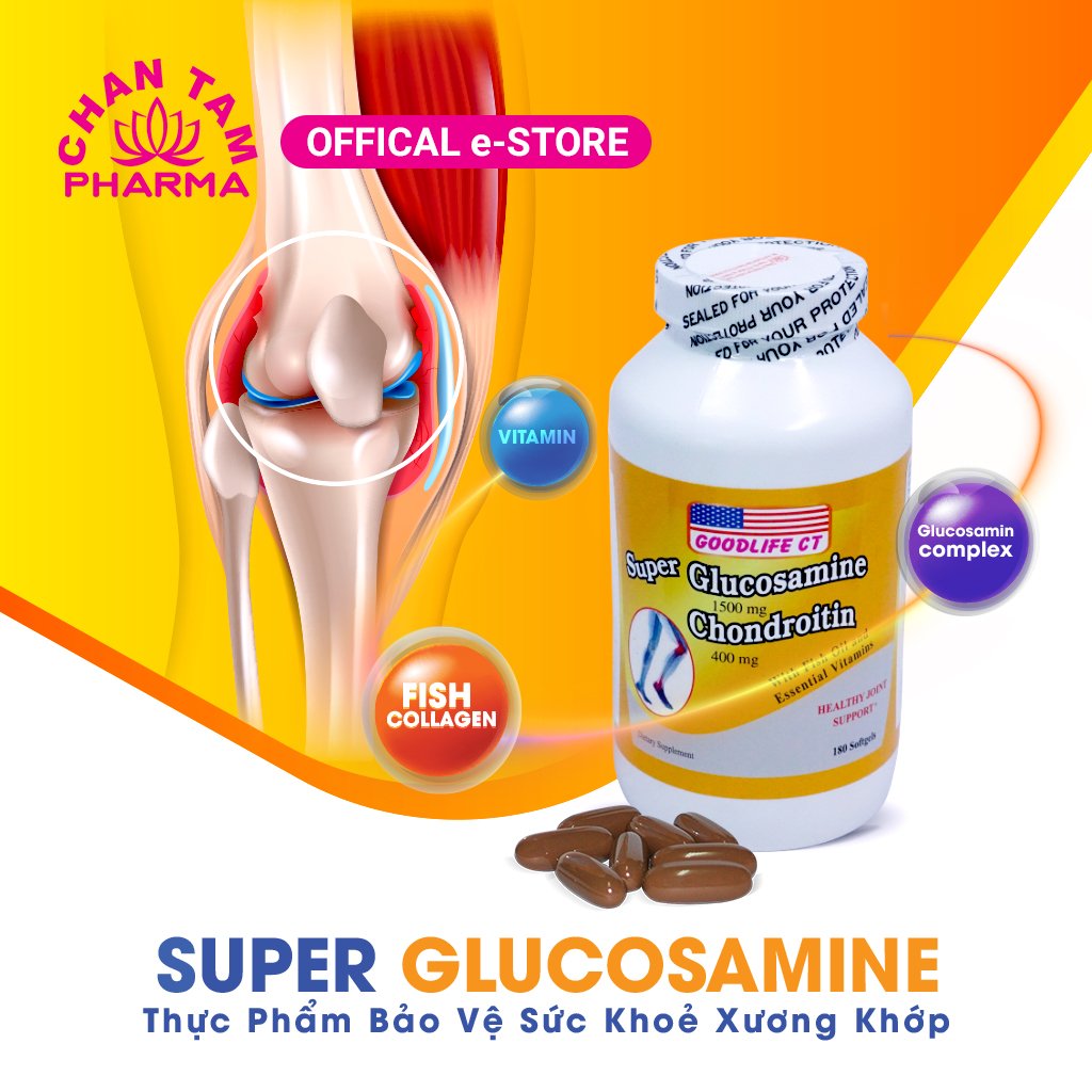 Viên uống hỗ trợ xương khớp, đau nhức xương khớp, bổ khớp Super Glucosamine 1500mg Chondroitin 400mg