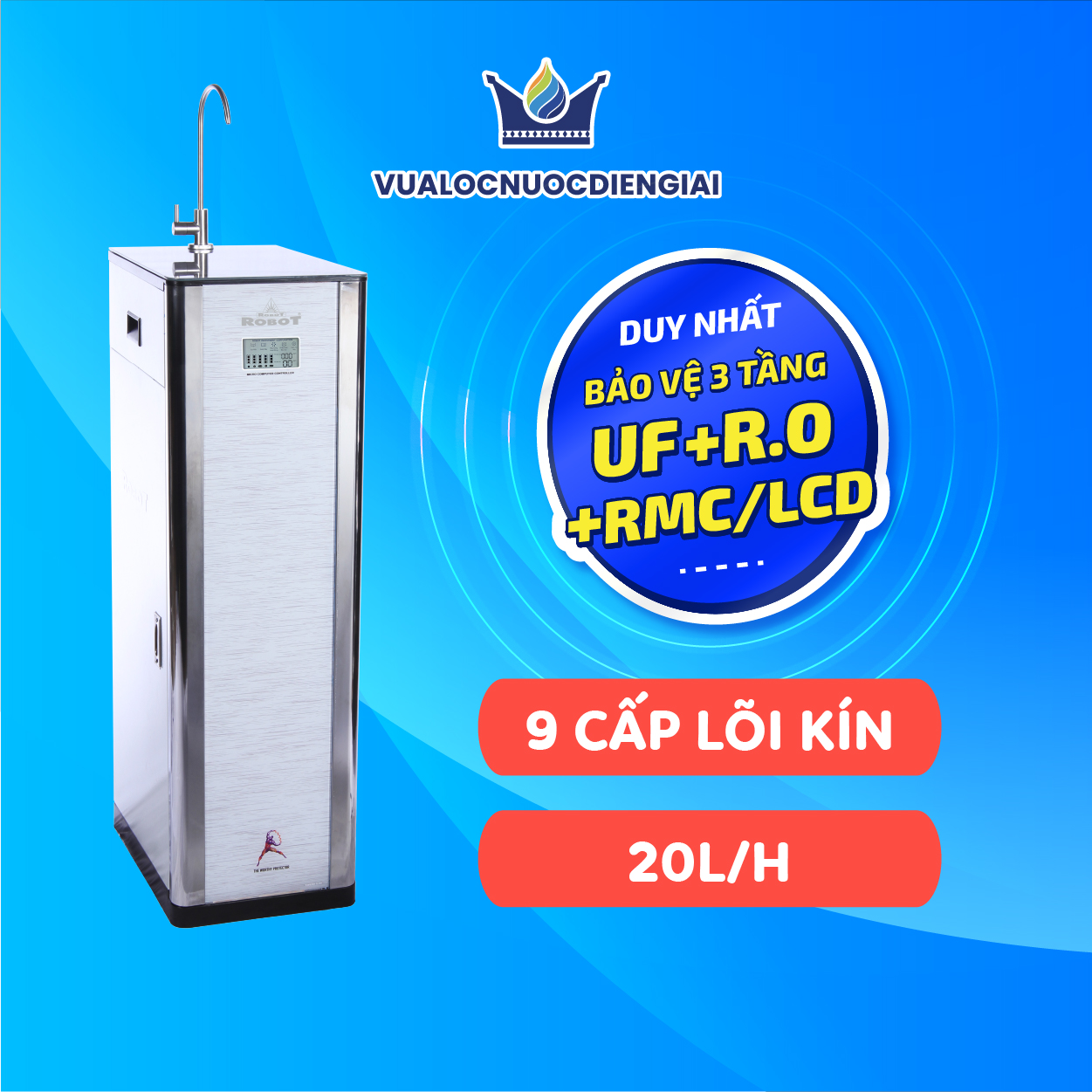 Máy Lọc Nước ROBOT Classy Pro 339WK-UR Tích Hợp Chức Năng Lọc R.O + UF 5 Bộ Vi Mạch LCD Đa Năng - Hàng Chính Hãng
