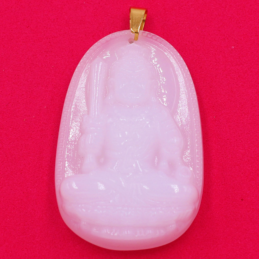 Mặt Phật Bất Động Minh Vương thạch anh trắng 3.6cm - phật bản mệnh tuổi Tuất, Hợi - Mặt size nhỏ