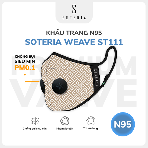 Khẩu trang thời trang Soteria Weave ST111 - N95 lọc 99% bụi mịn 0.1 micro