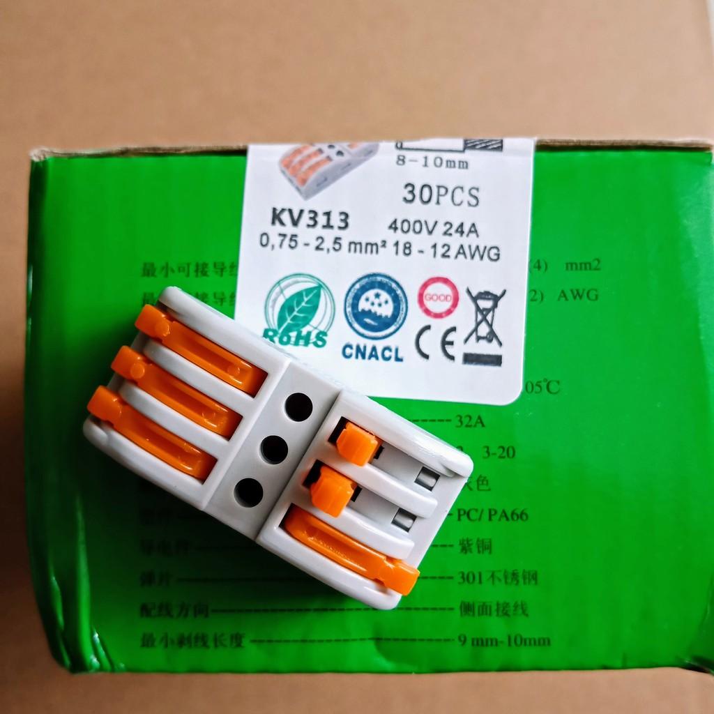 Bộ 5 cút nối dây điện nhanh 2 đầu SPL-2 SPL-3 0,08-2.5 mm2 An Toàn - Linh Hoạt