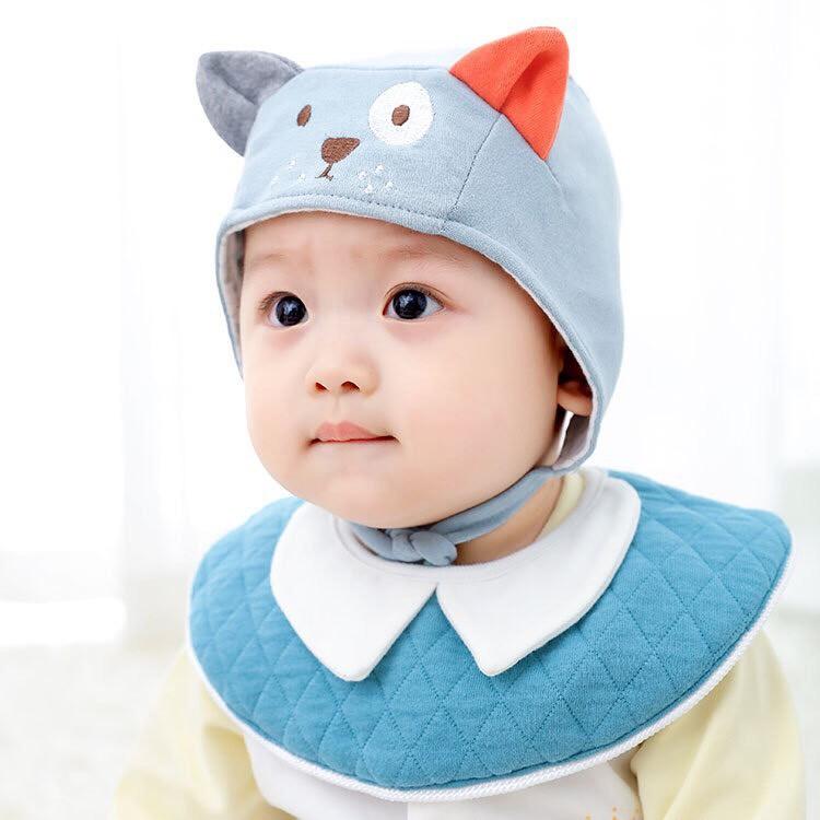 Mũ cotton tai thỏ cho bé