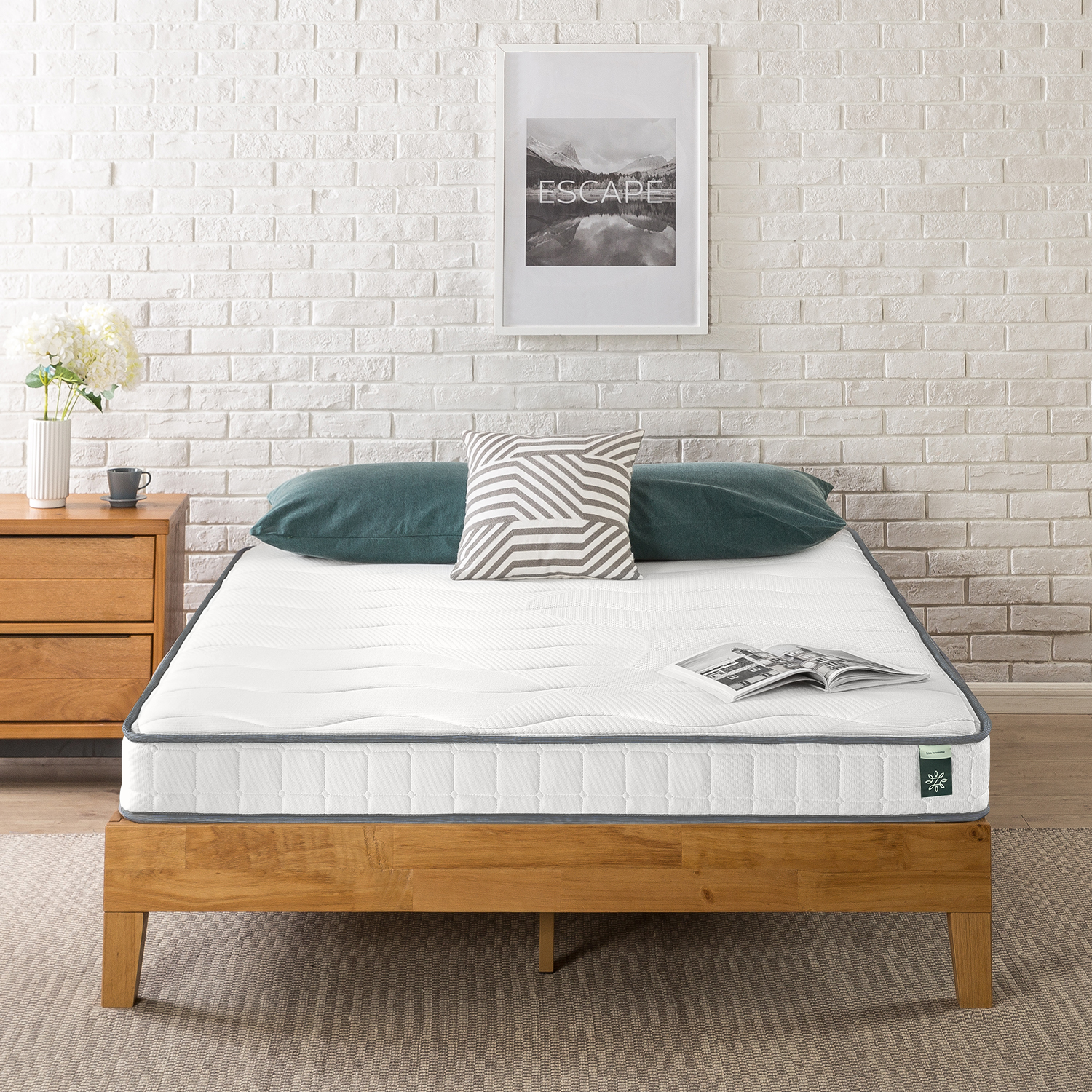 Nệm Lò Xo Cao Su Liên Kết Zinus 18cm Bonnel Mattress