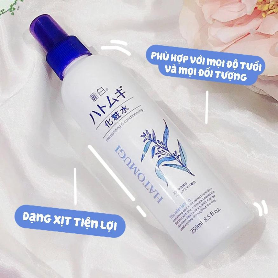 Xịt khoáng dưỡng ẩm và làm sáng da Hatomugi Reihaku Hatomugi Mist Lotion 250ml