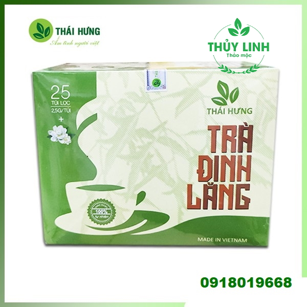 Trà thảo dược cao cấp Thái Hưng: ĐINH LĂNG (Hộp 25 túi lọc 2,5g) New