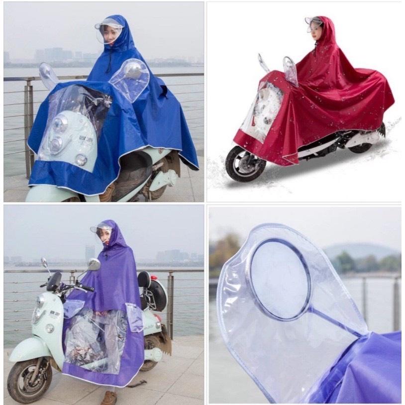 Áo mưa cánh dơi phản quang 1 đầu có kính che mặt và che gương vải dù siêu dai, siêu bền