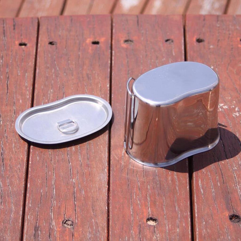 Outdoor Camping Stainless Steel Water Cup Kettle Single Pot Box With Hanging