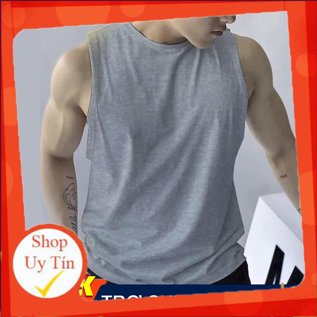 Áo thun ba lỗ nam, tanktop, chuẩn gym mặc nhà dạo phố - Áo thun trơn nhiều màu - Thun cotton thoáng mát